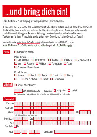Postkarte: Steuerprivilegien streichen! 19 % Mehrwertsteuer auf Fleisch Rückseite